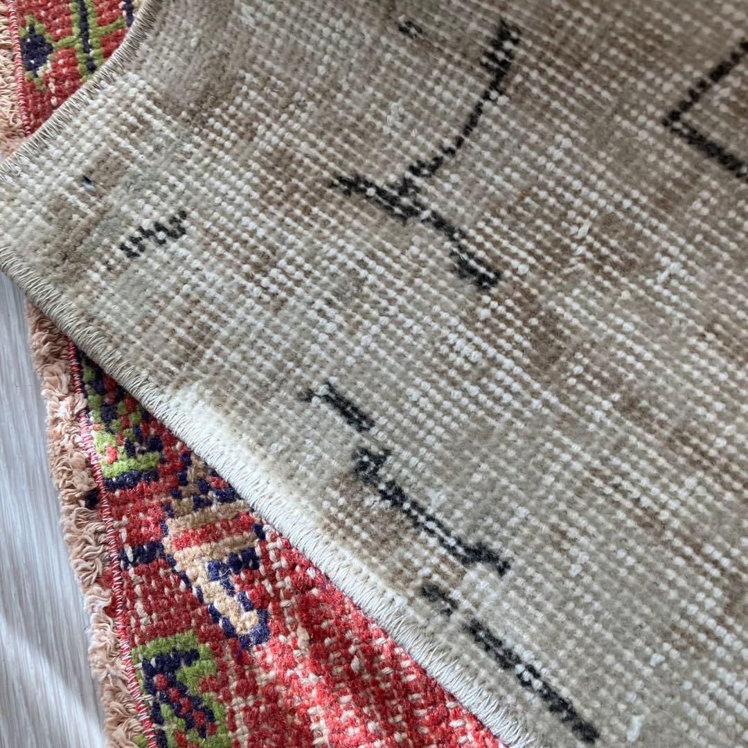 上品ベージュミルキー55×133✳︎花瓶　ロング　ランナー　トルコヴィンテージラグ