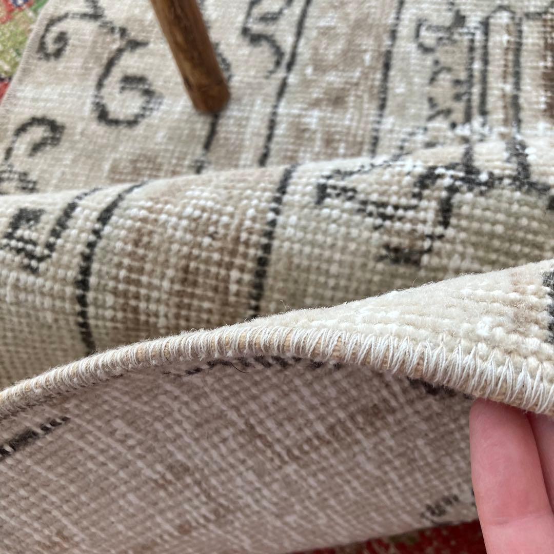 上品ベージュミルキー55×133✳︎花瓶　ロング　ランナー　トルコヴィンテージラグ