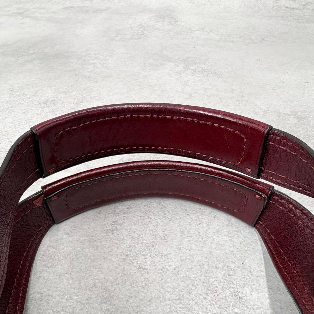 【美品】コーチ シグネチャー オールレザーハンドバッグ ホースビット タッセル