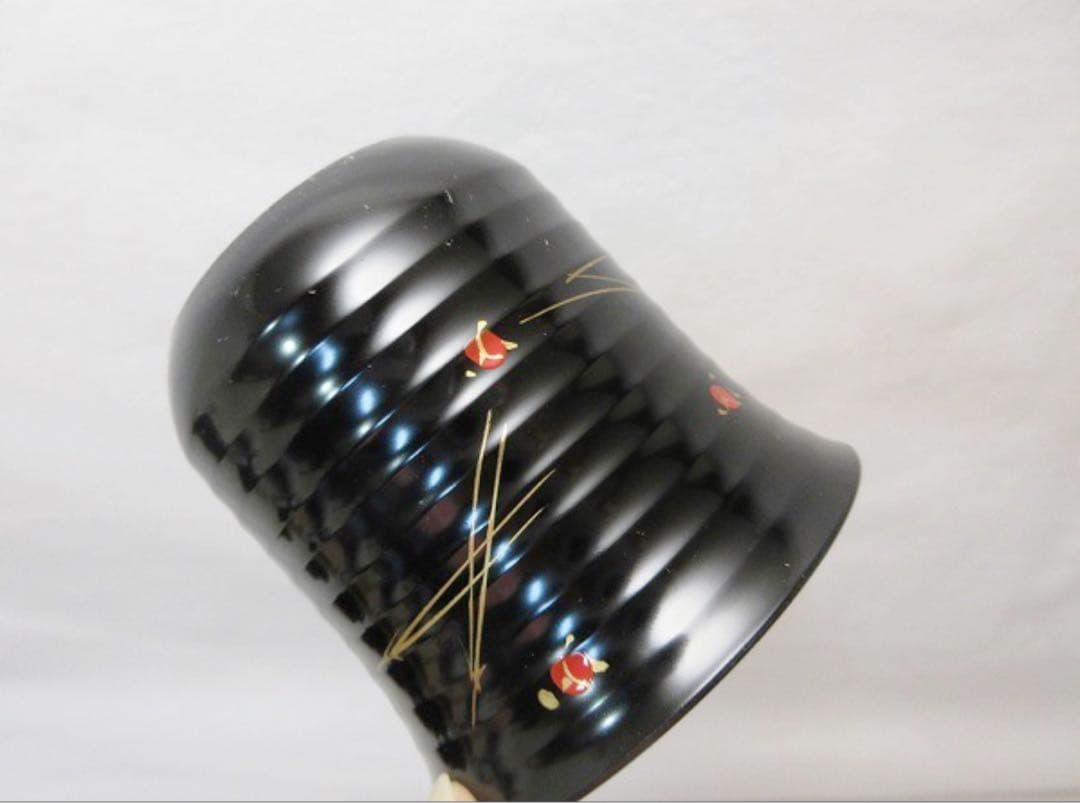 ほぼ未使用 懐石道具 黒塗 金彩蒔絵 箸洗5客揃 小吸物椀 汁椀 共箱