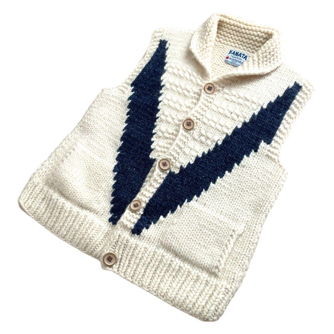 激レア 80s90s 旧タグ KANATA USFA V字 カウチン ベスト