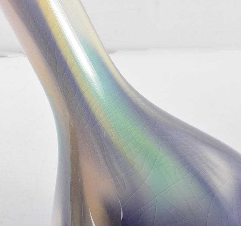 九谷焼　四代　徳田八十吉作　彩釉　一輪挿し　花入れ　共箱　D　R5100