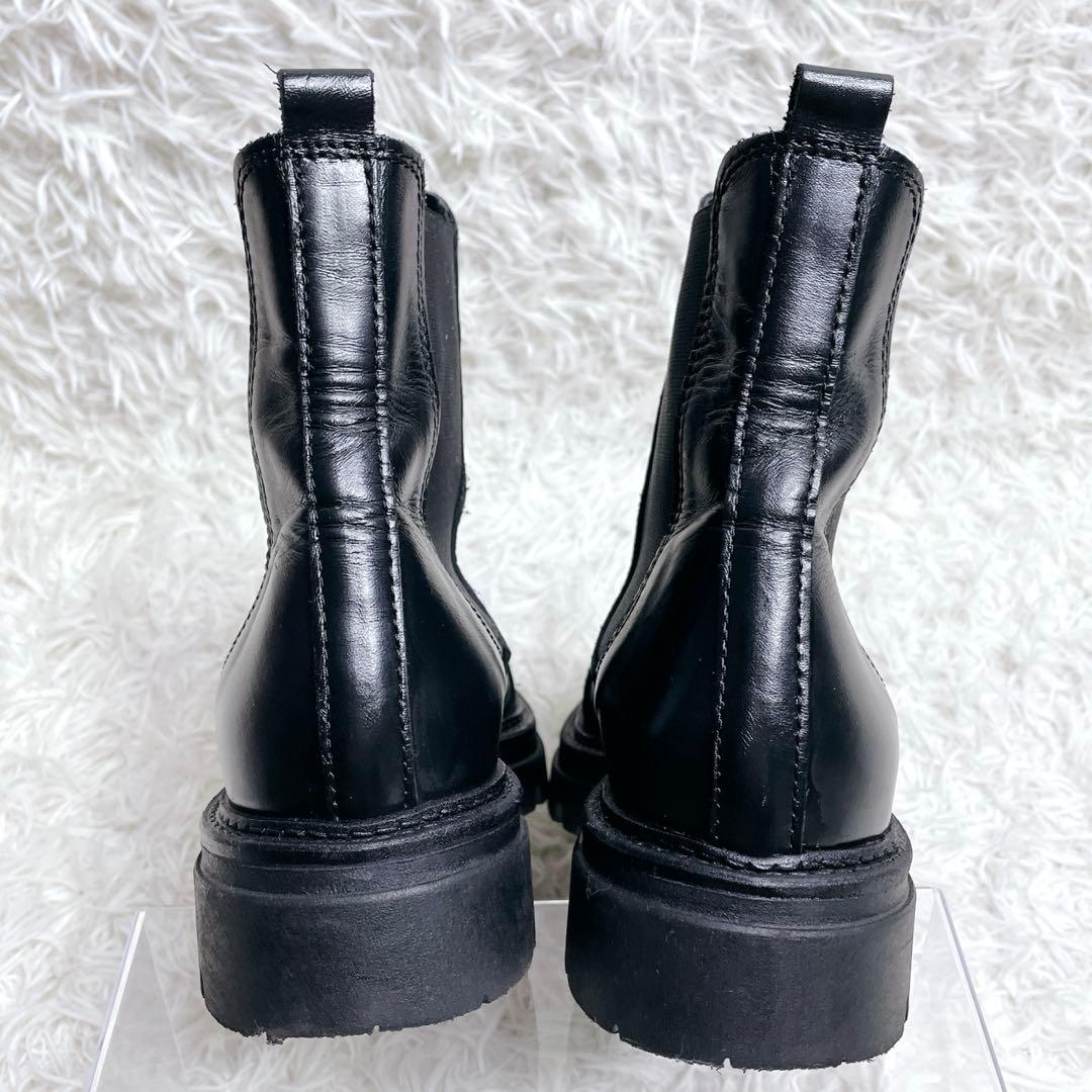 ENESS エネス サイドゴアブーツ 38 ブラックトラックソール 厚底