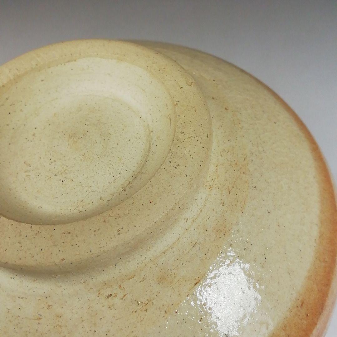 Ｔ６１　茶碗　『赤織部』『波車に千鳥』『菊泉窯　田中源彦造』共箱　抹茶碗　茶道具