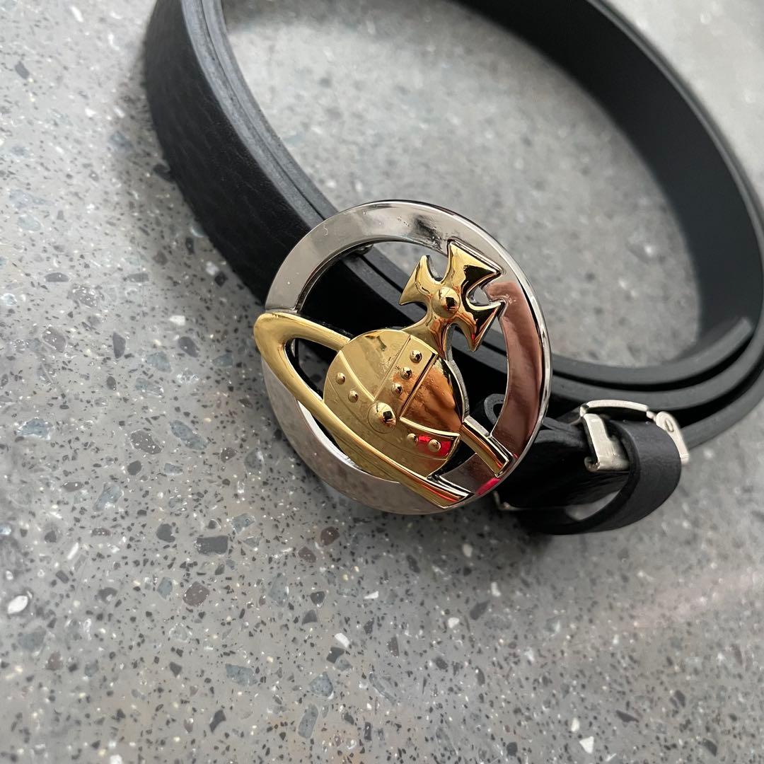【Vivienne Westwood】オーブ　レザー　ベルト　黒　極美品