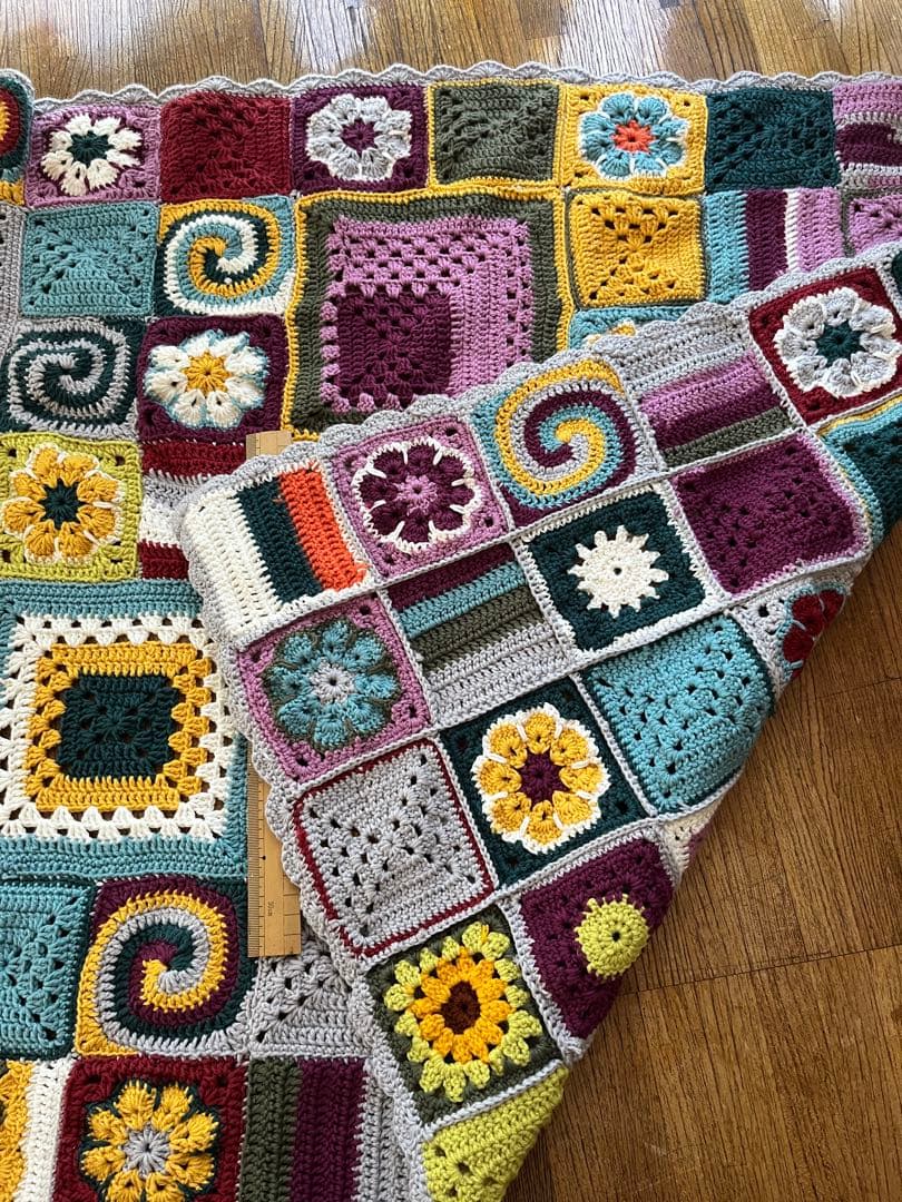 手編みモチーフブランケットA