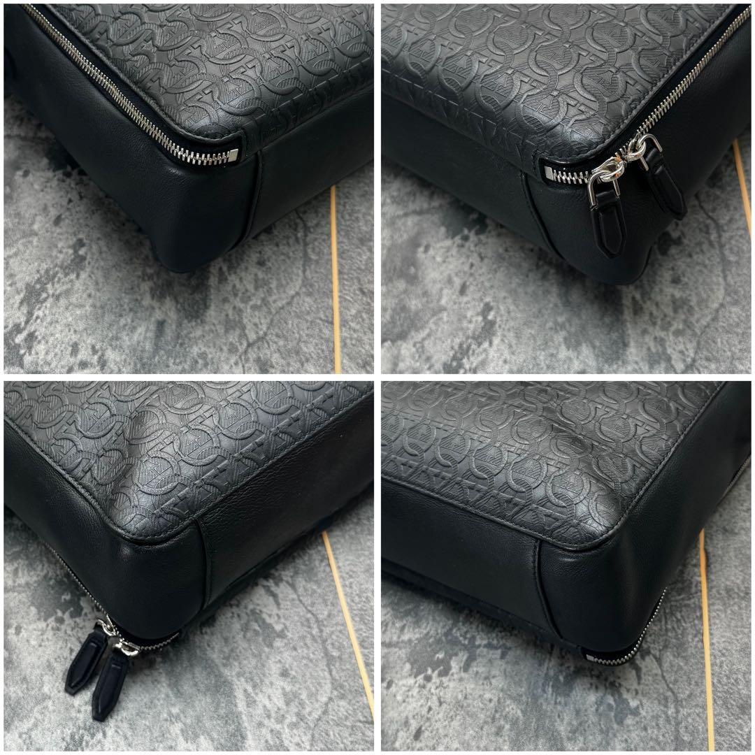 現行 極美品✨フェラガモ エンボス ガンチーニ ブリーフケース ２室 2way