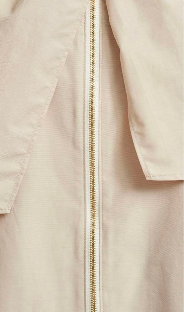 yori ビッグリボン　撥水　ロングパーカー　ベージュ　タグ付き　レインコート