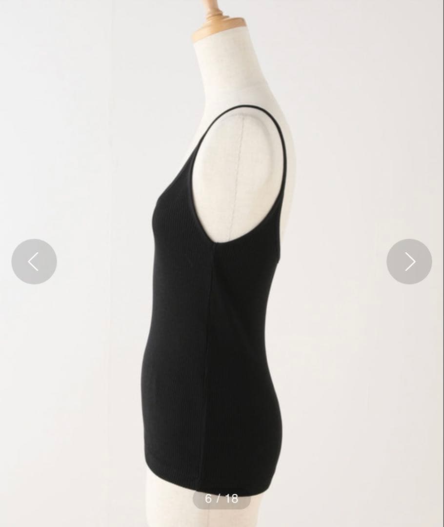 【新品】Deuxieme Classe 定番リブキャミソール 黒 綿100%