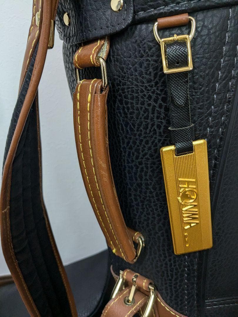 【美品】HONMA ブラック キャディバッグ 黒　ゴルフ　ゴルフバック　おしゃれ