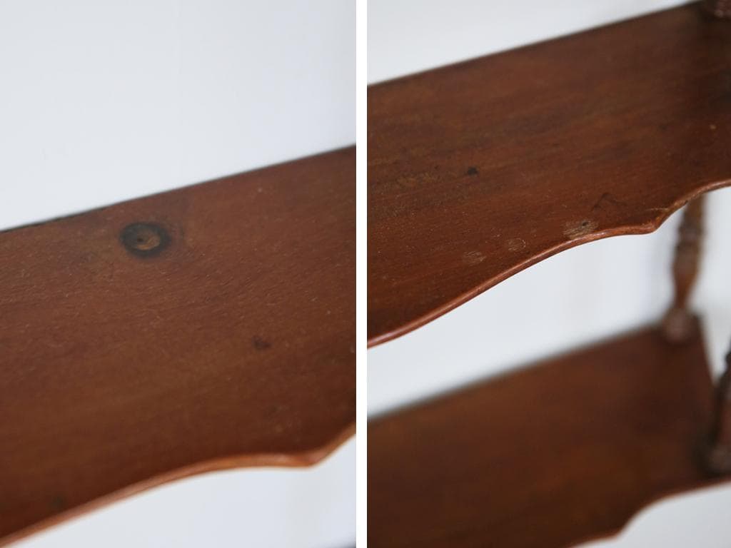 フランスアンティーク木製ウォールシェルフ/壁掛けラック/飾り棚(90-125)