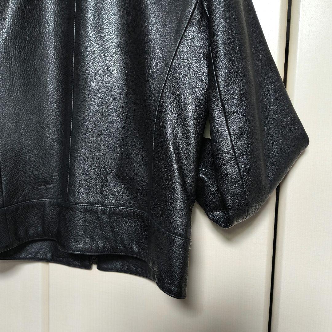 極美品　Theory セオリー ブルゾン シングルライダースジャケット 牛革　黒