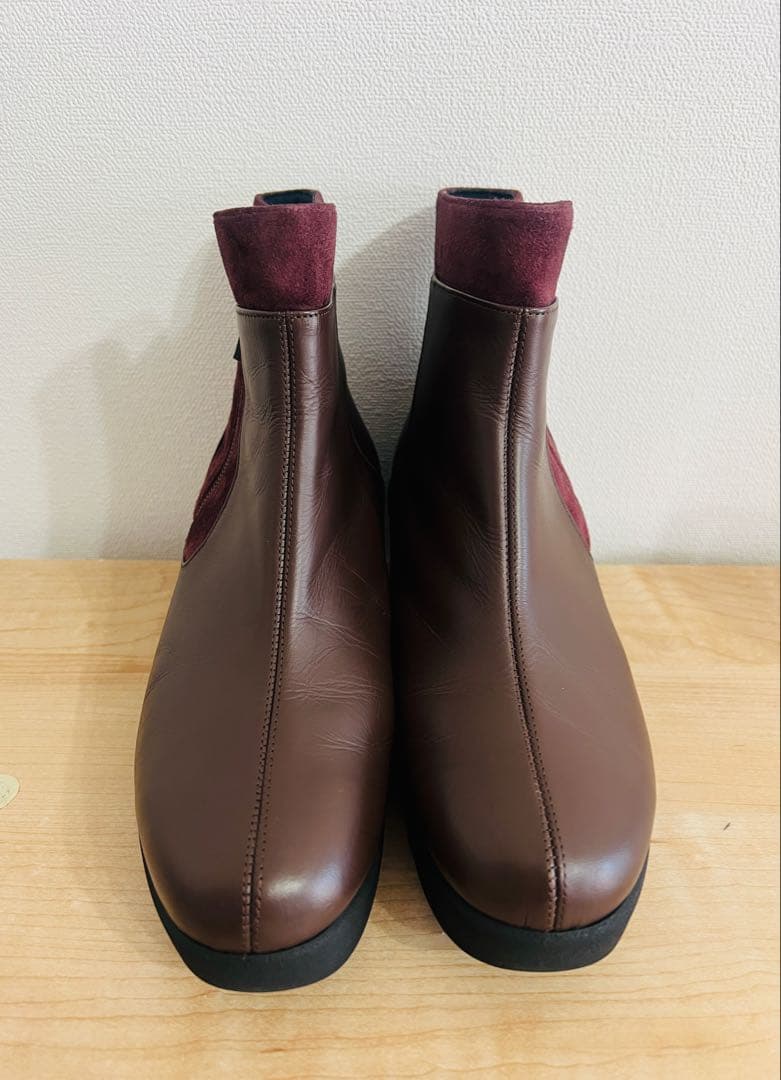 【HILLS AVENUE】人気のサイドゴアブーツ ブラウン/バーガンディ