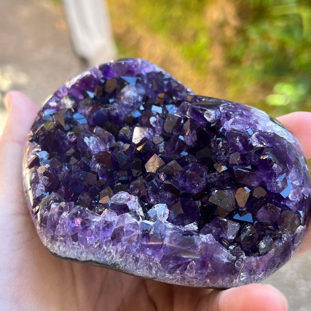 トップクオリティ　ウルグアイ産　アメジストクラスター　ハート型　アメジスト　3