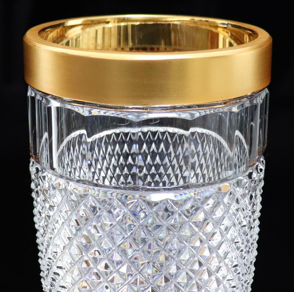 オールド・バカラ 1900年 大型サイズ 25cm 1.3kg 金彩 花瓶