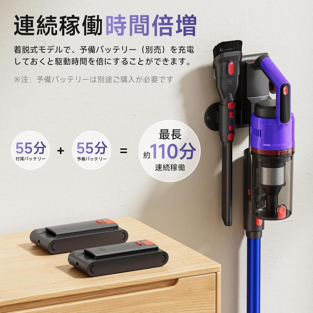 ★新品★ コードレス掃除機 75kPa強力吸引 スティック クリーナー