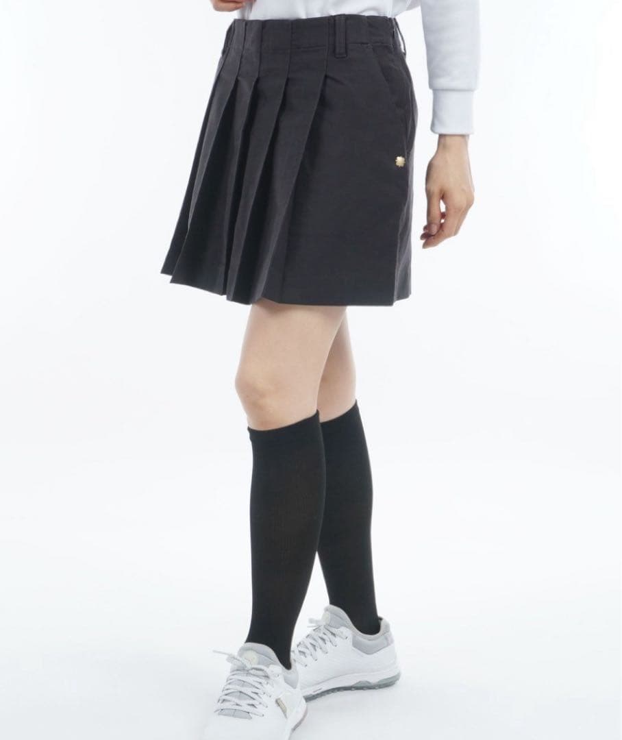 新品　セントアンドリュース　スカート　プリーツ　ストレッチ　秋冬　グレー　L