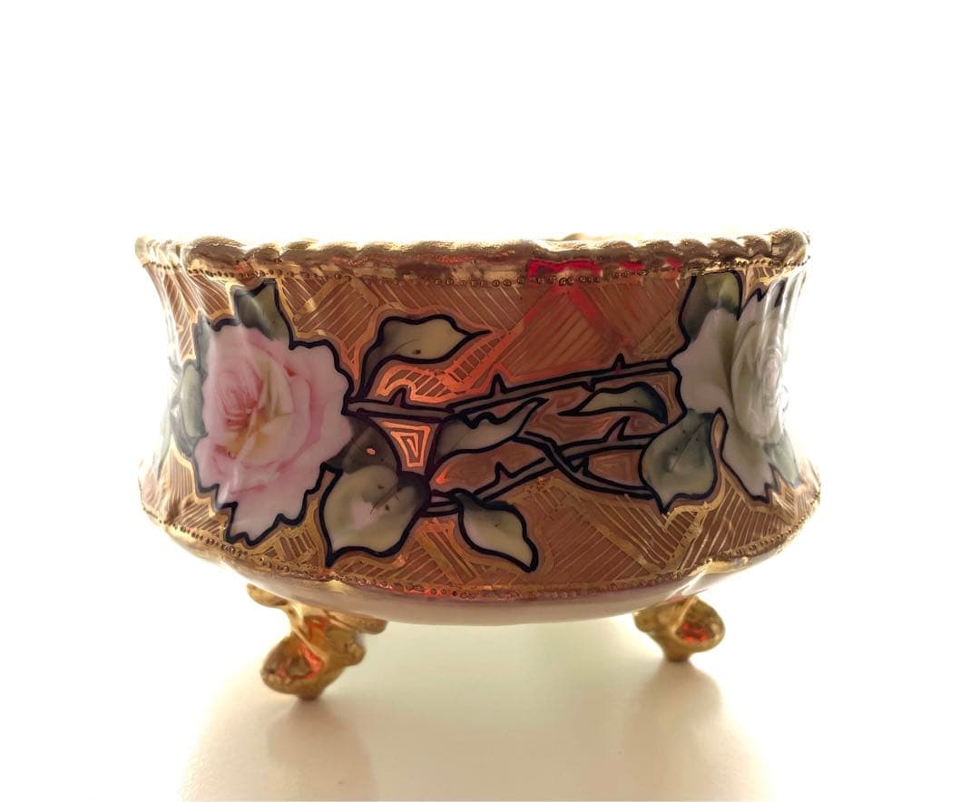 オールドノリタケ　野薔薇の柄の鉢