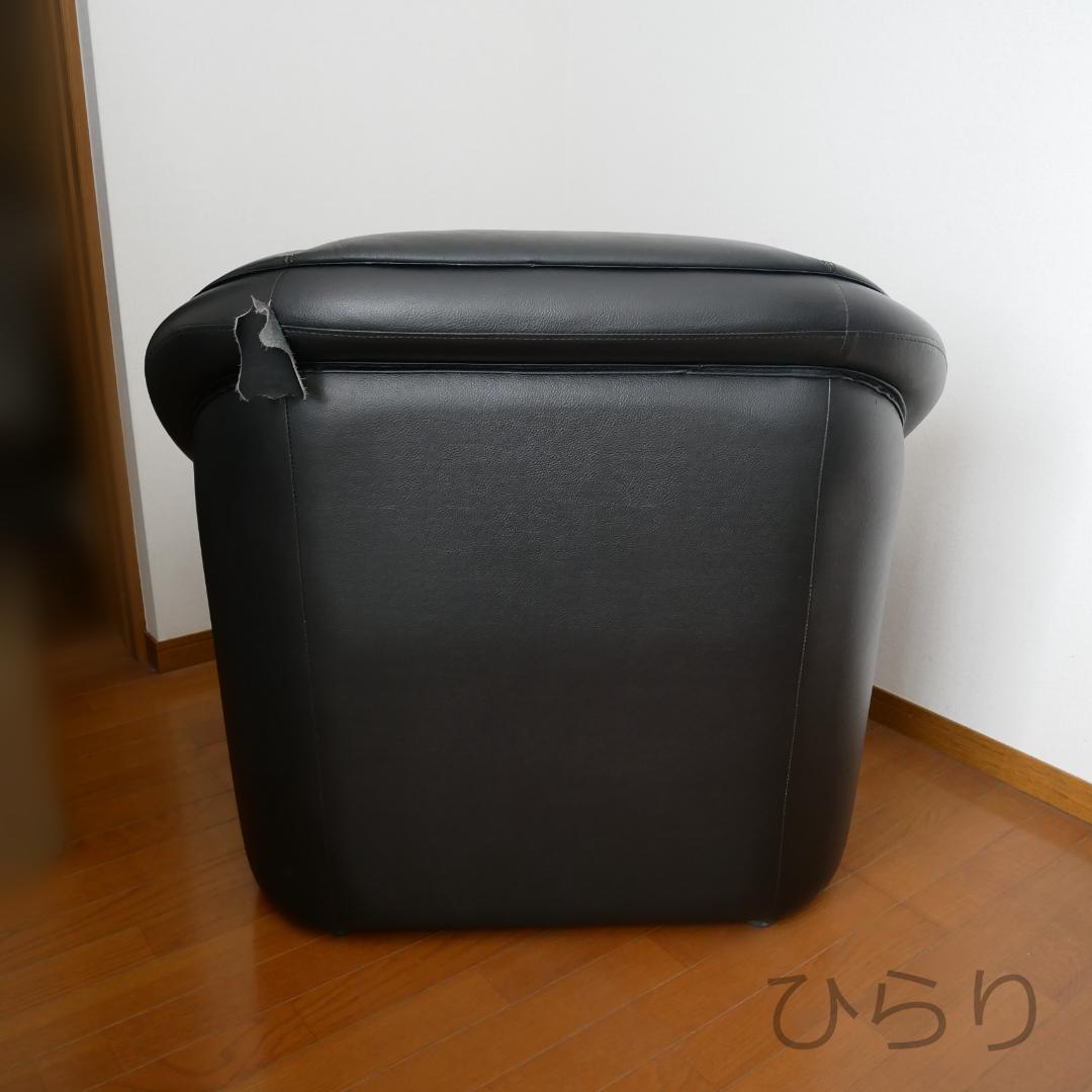 ニトリ本革1人用ソファ黒
