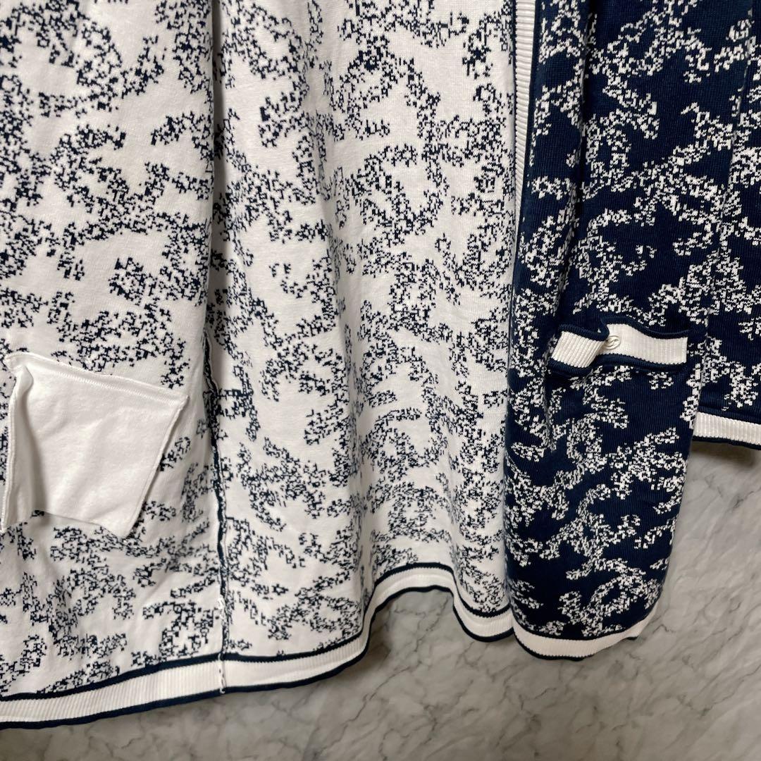 12628シャネル 19SS ココマーク ロゴ カメリア柄 ロングカーディガンM