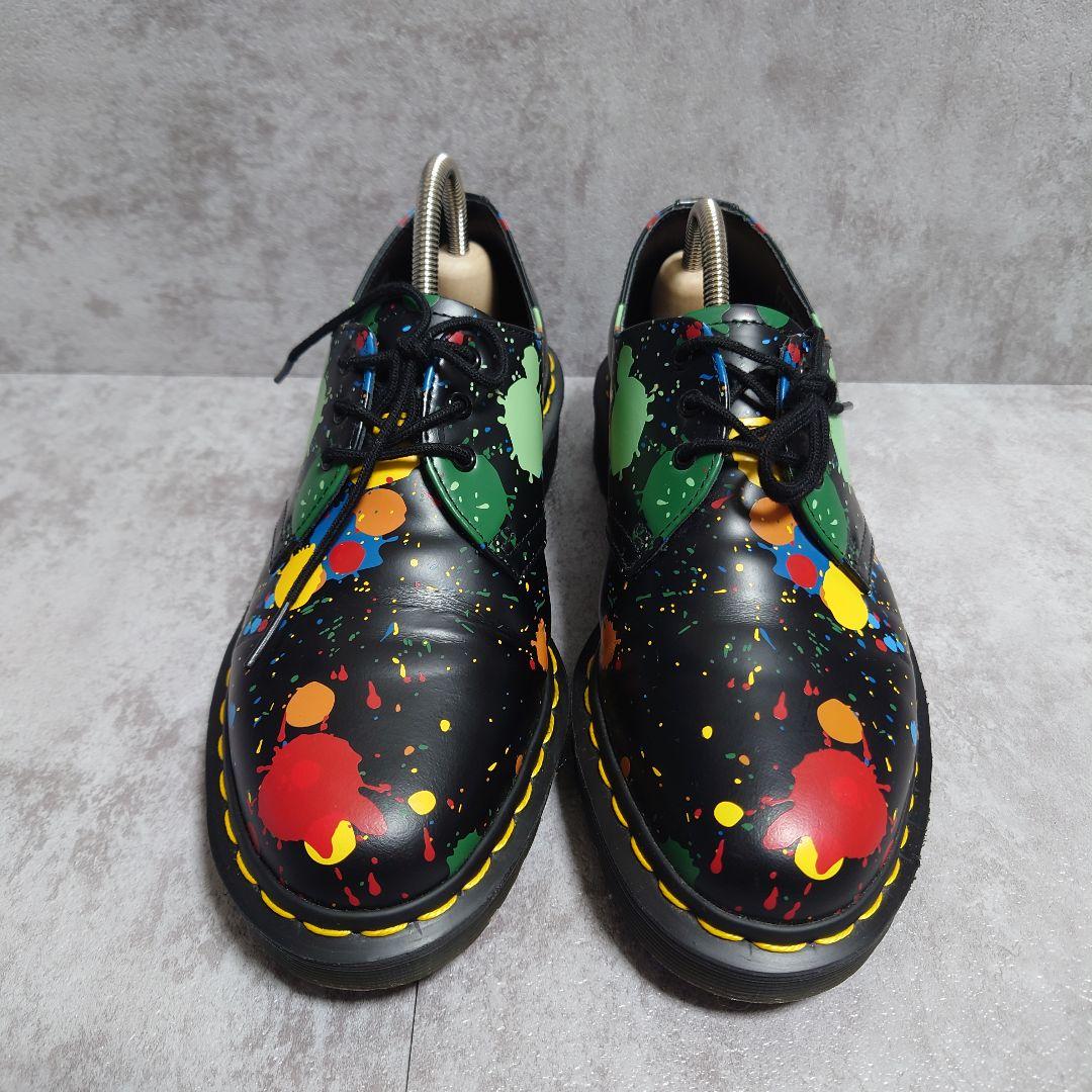 美品 ドクターマーチン ペイントスプラッター 3ホール レザーシューズ UK5