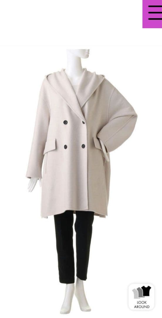 ebure　 リュクスビーバーフーデットショートコート