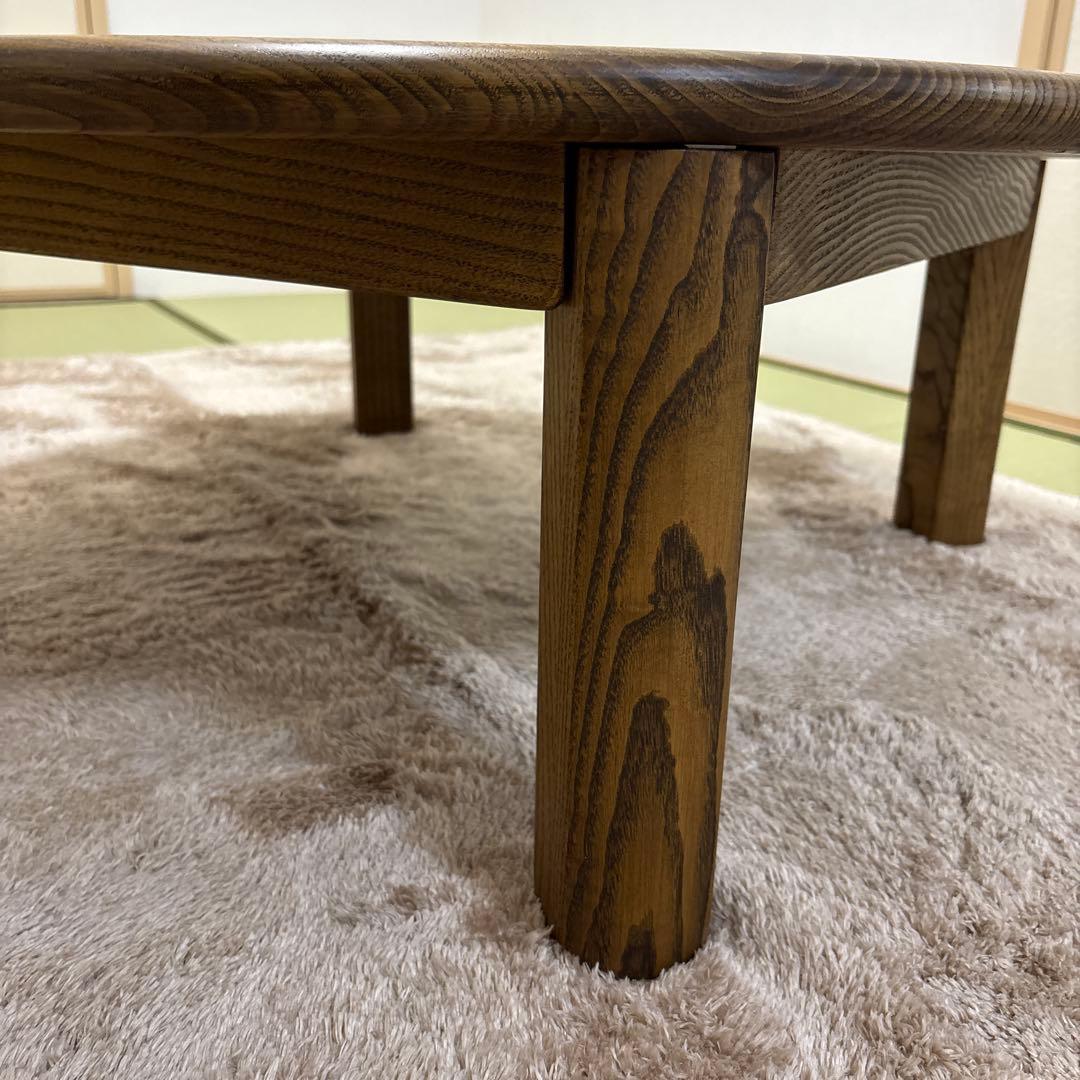 家具工房 芽生 ちゃぶ台 クリ 無垢材 太鼓脚