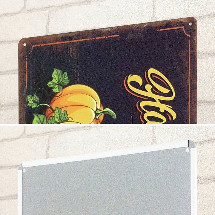 デザイン看板A4】ハロウィン飾りかぼちゃ黒★装飾ブリキ看板アメリカン雑貨