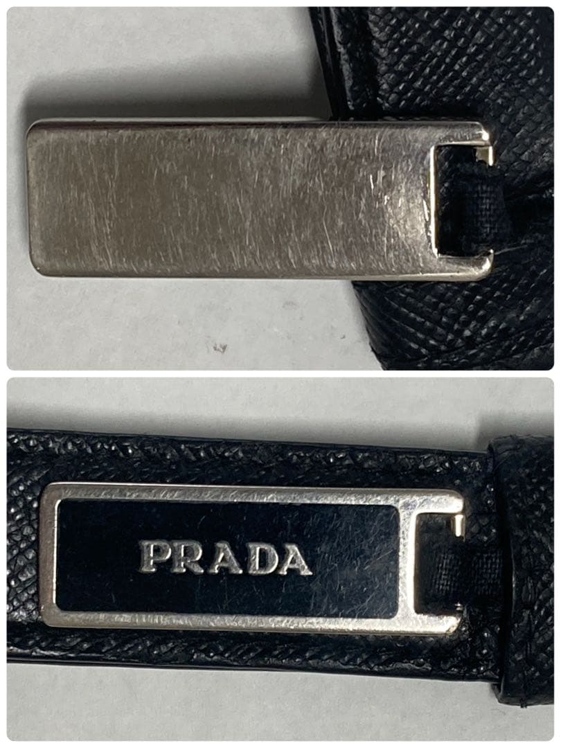 PRADA プラダ　サフィアーノ　シルバー金具　キーホルダー　キーリング