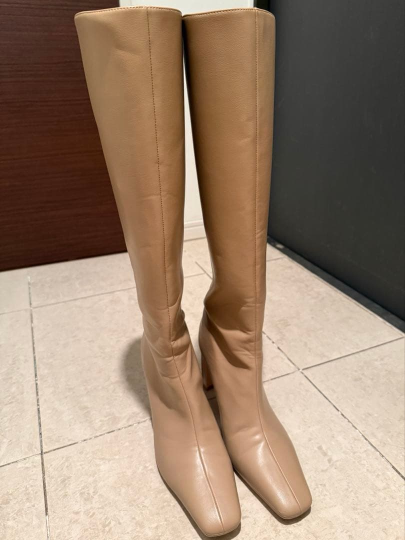 完売品MISTREASS ミストレアスベージュ ロングブーツ　L