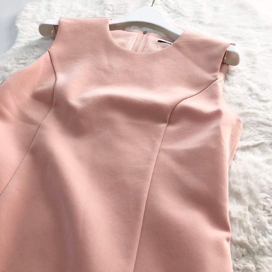 FOXEY*フォクシーニューヨーク　裾プリーツワンピース　フレア　ピンク　38