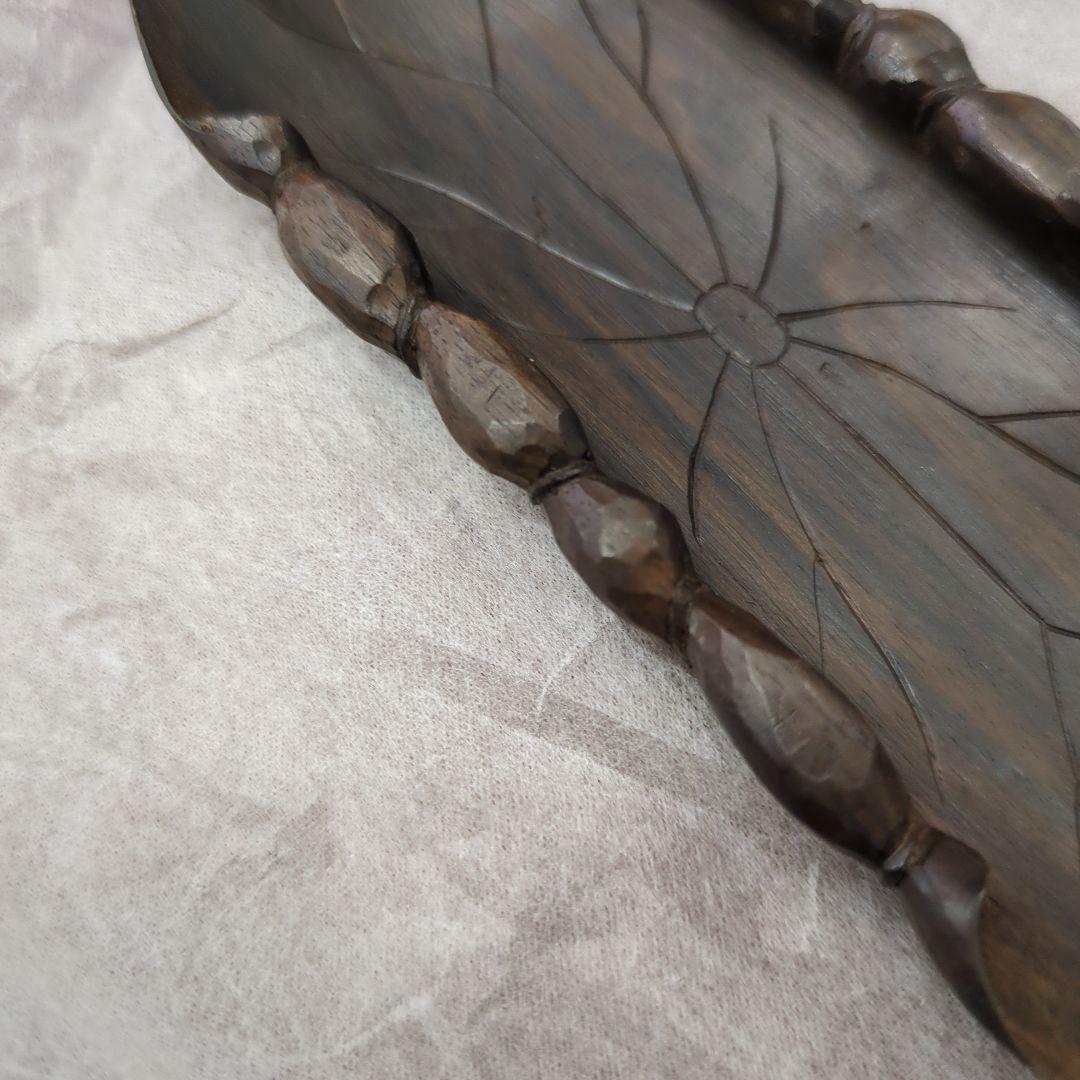 茶合　唐木　茶道具　葉っぱ　葉　茶道　木製