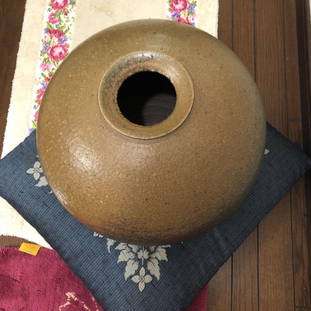 備前焼　大壺　奥本丸味