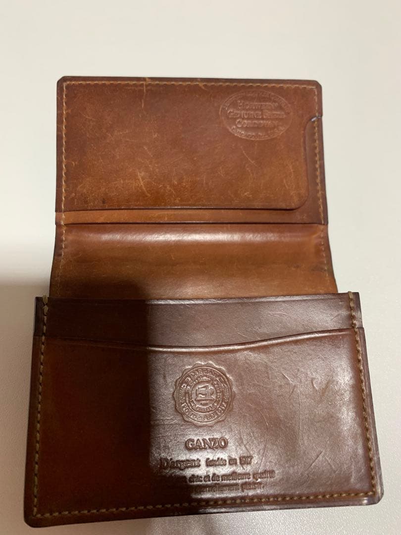 GANZO レザー 名刺入れ 二つ折り