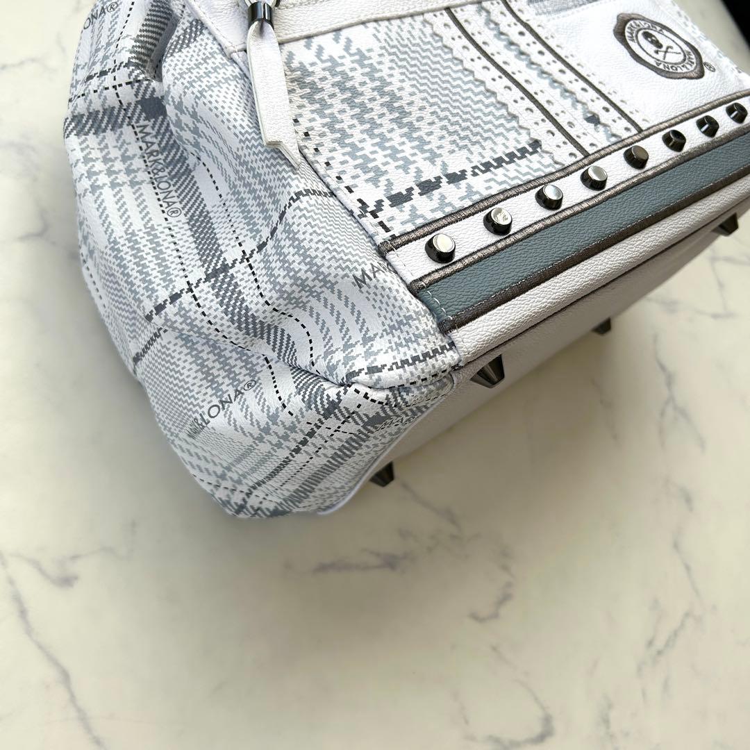 完売品 マークアンドロナ 2024年モデル カートバック レザー ホワイト