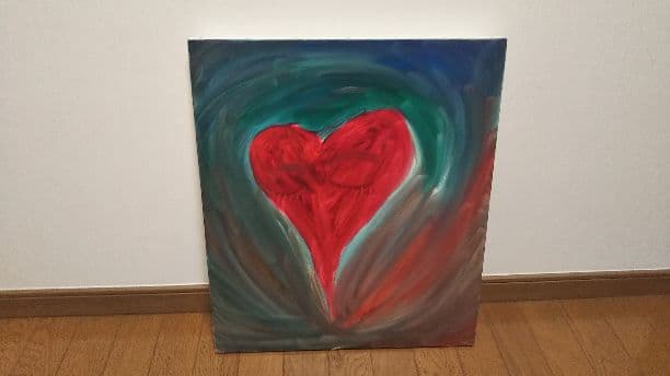 油絵 悩みハート【送料無料】値下げしました。