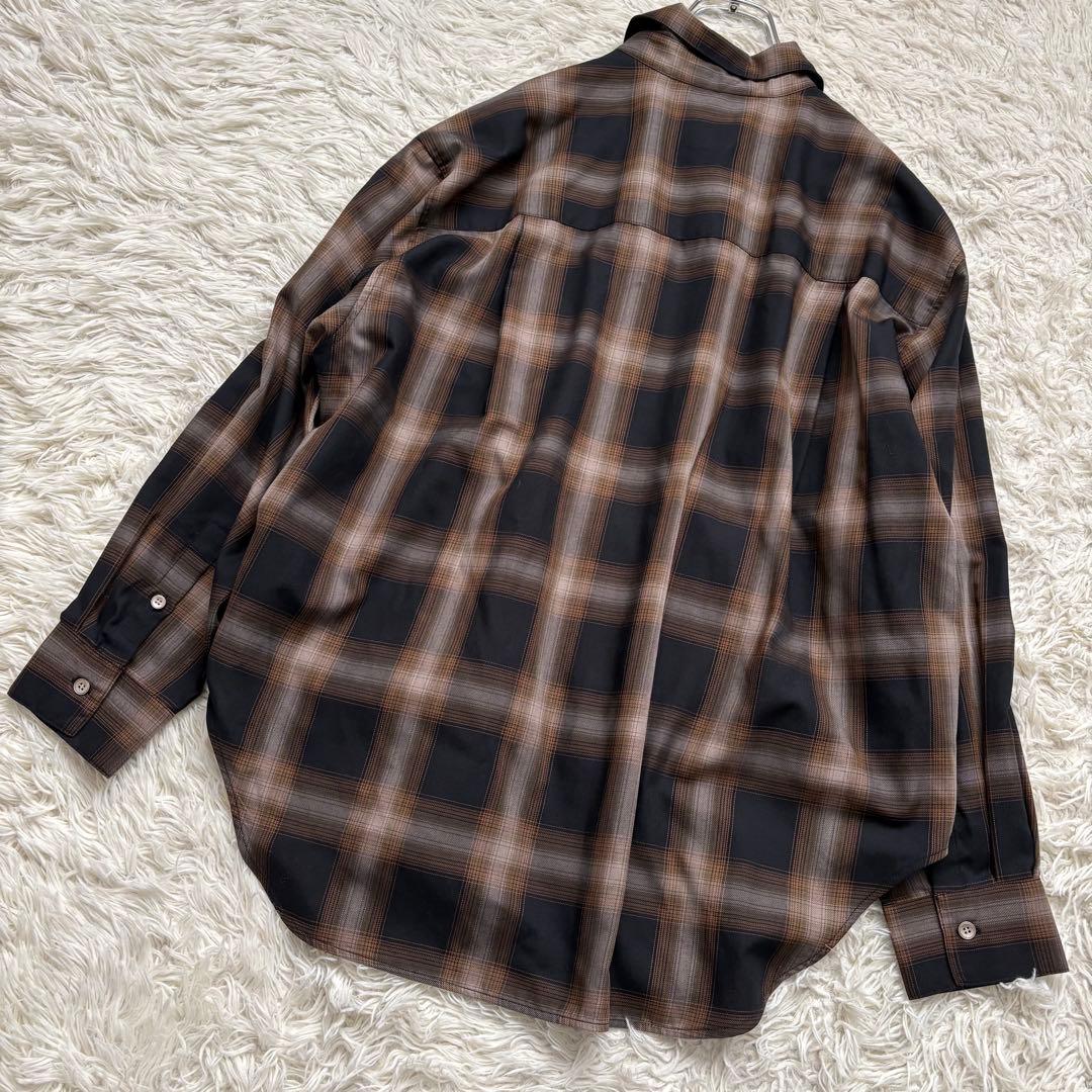 未使用　25AW Spick & SpanメタルボタンTRチェックルーズシャツ