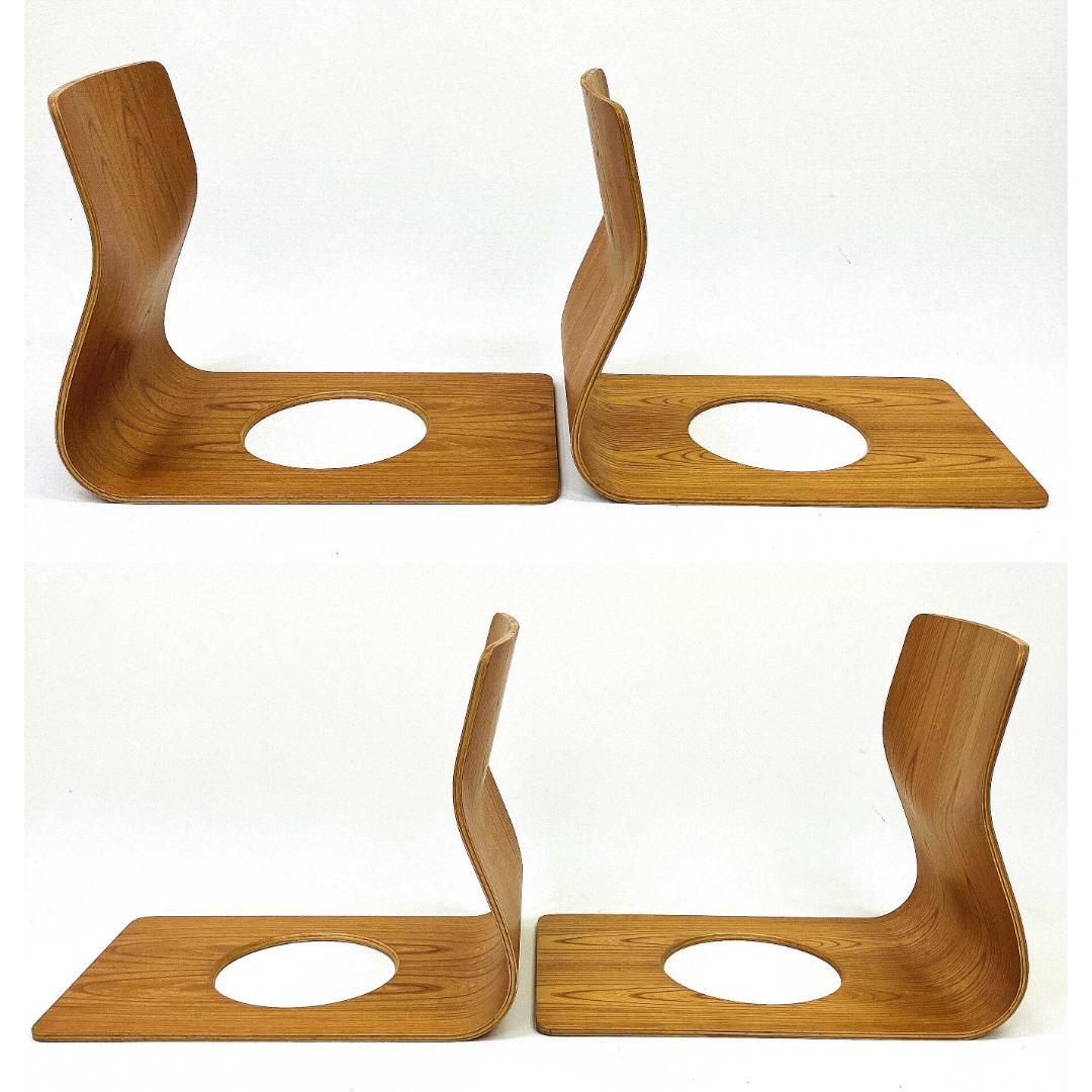 Tendo 天童木工 座椅子 2脚セット 藤森健次 曲げ木 ケヤキ板目 曲木⑮