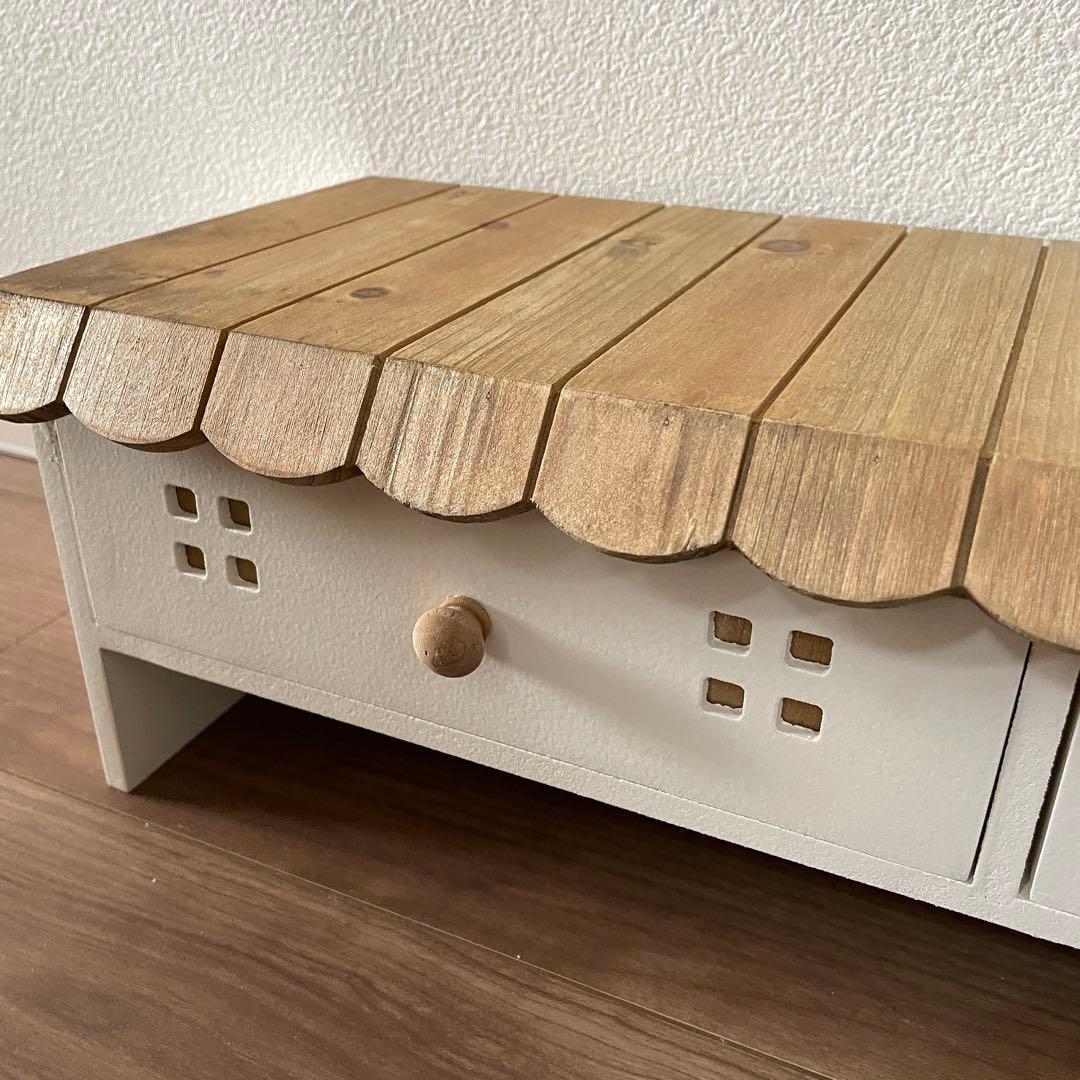 サリュ　おうちモニタースタンド　おうち3引き出しラック