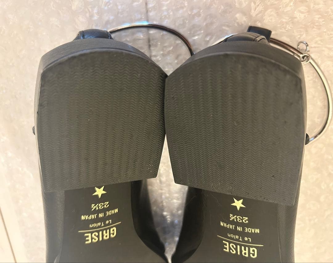 【LE TALON】GRISEレザースクエアクロスシームアンクルフラット