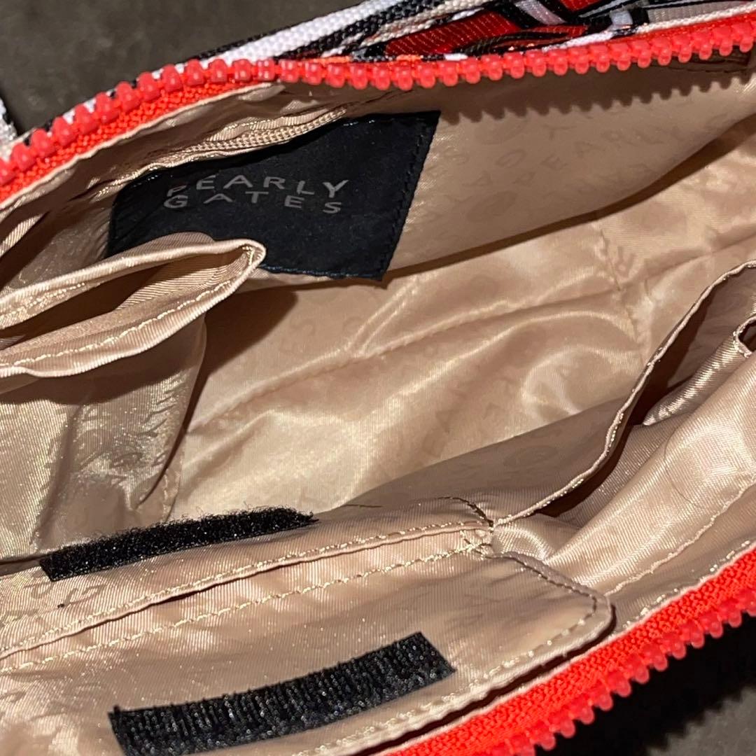 希少 PEARLY GATES オレンジ系 グラフィック 小型バッグ