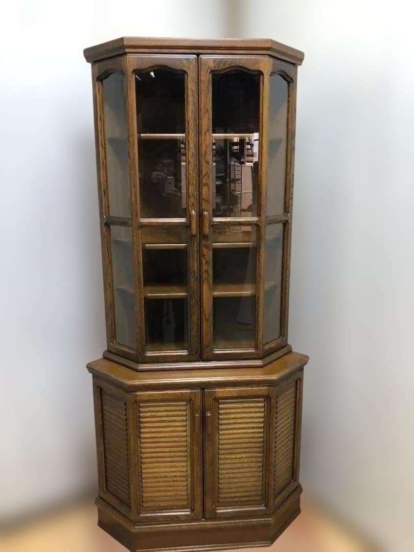 【送料無料】池太木工 シャネル コーナー飾棚 ガラスキャビネット 250720-