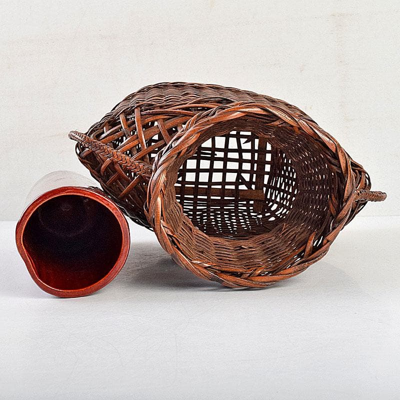 茶道具　吉田ふみ与作　耳付掛花籠　籠花生　時代箱付　V　R9539