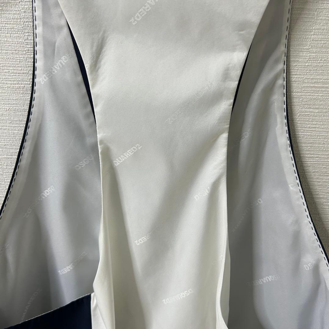 極美品　DSQUARED2 ベスト　スーツ　ジレ　裏地ロゴ　イタリア製