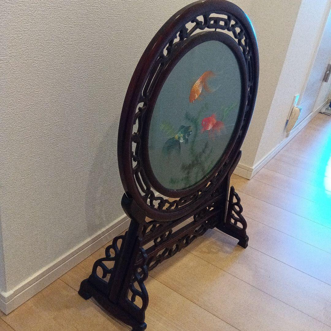 蘇州工芸両面刺繍飾衝立