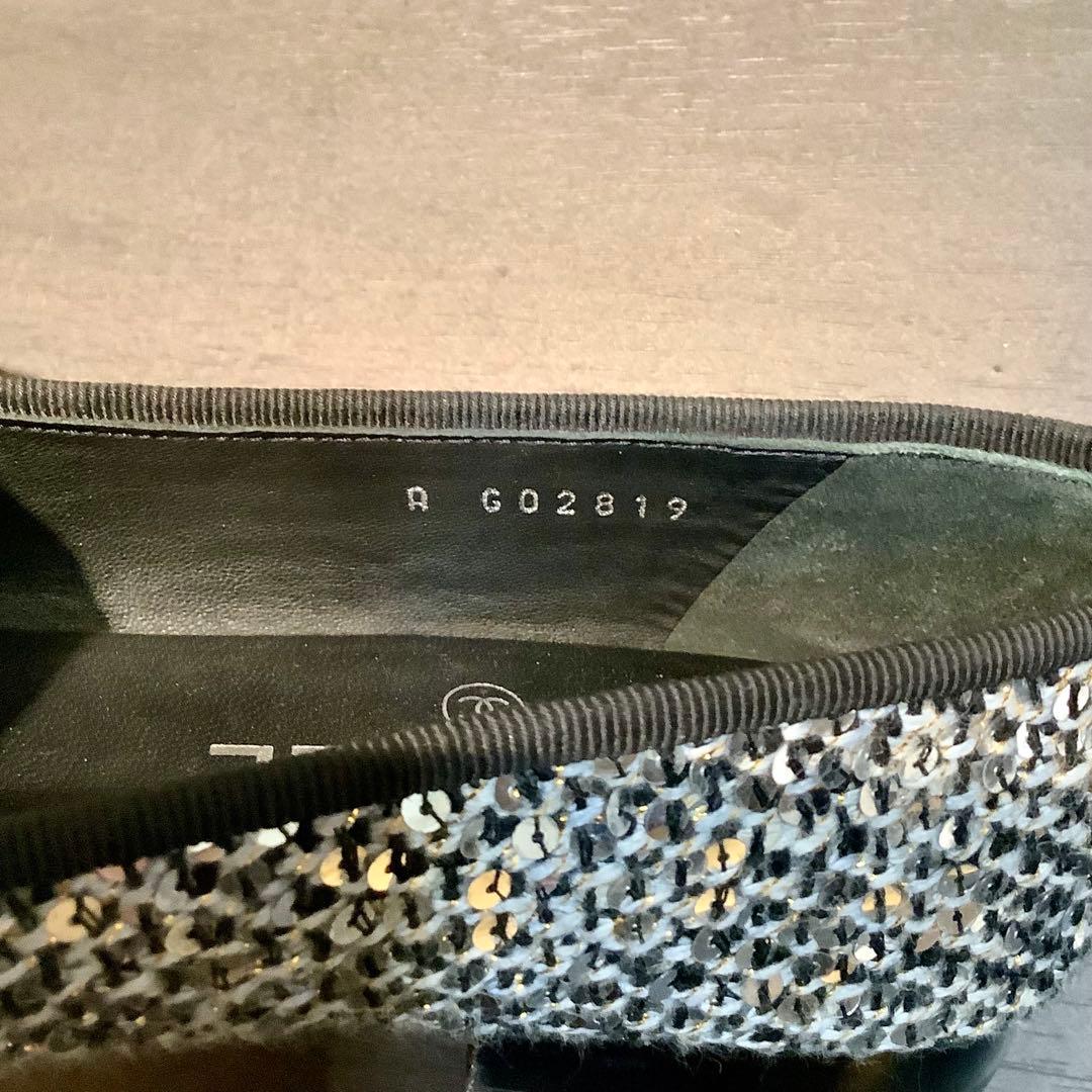 シャネル CHANEL 20A ココマーク リボン ツイード バレリーナ