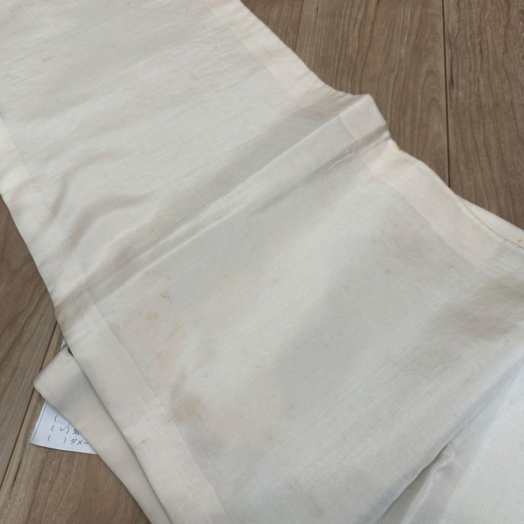 ヴィンテージ　正絹　着物 和服　袋帯　手書き 386 大輪の菊　赤紫　緑