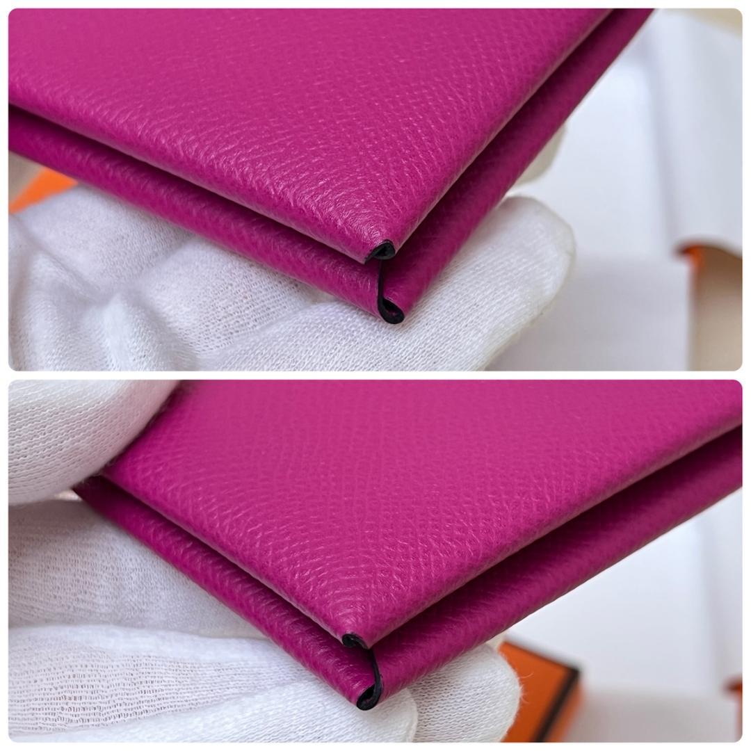 極美品 エルメス カルヴィ ローズパープル 名刺入れ ケース 箱付き