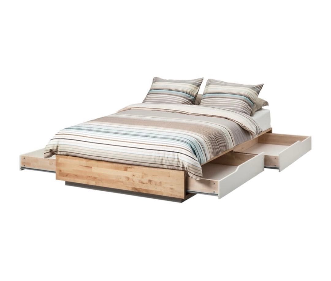 【ちろる】MANDAL 収納付きベッド セミダブル 直接引き渡し