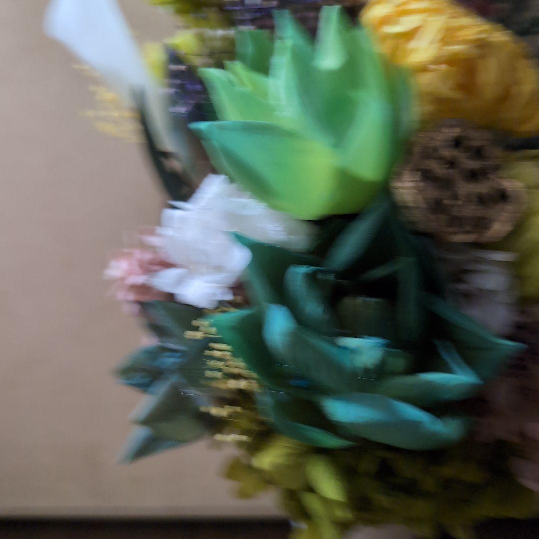 特選仏花　特大　花瓶付き　蓮の花　(清らかな心)　造花無し　プリザーブドフラワー